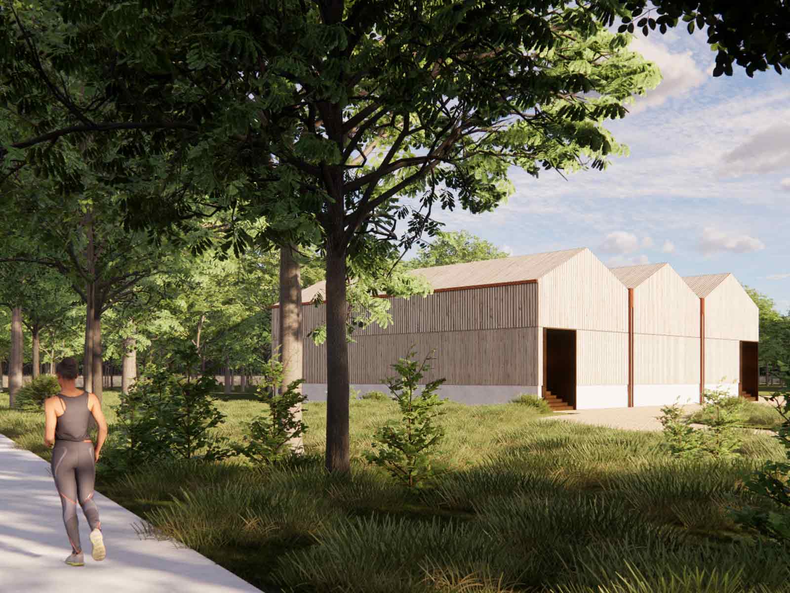 Arkitekttegning af transformerstation ved Marina Syd Kolding